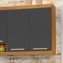 Ver imagem 1 de Armário de Cozinha Aéreo 2 Portas Burguesa Premium 100% MDF Marrom/Amadeirado Freijó/Grafite