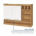 Ver imagem 6 de Armário de Cozinha Aéreo 2 Portas Nicho Adega Burguesa Premium 100% MDF Marrom/Amadeirado Freijó/Branco