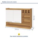 Ver mais imagens de Armário de Cozinha Aéreo 2 Portas Nicho Adega Burguesa Premium 100% MDF Marrom/Amadeirado Freijó/Branco