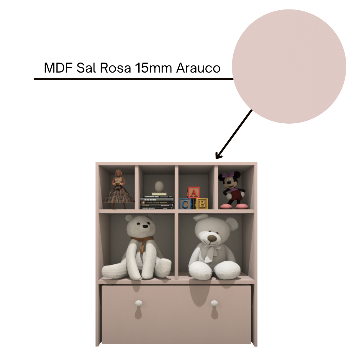 Estante Nicho Organizador de Brinquedos Infantil em Mdf Plancasa:sal Rosa - 8