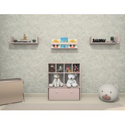 Estante Nicho Organizador de Brinquedos Infantil em Mdf Plancasa:sal Rosa - 2