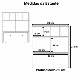 Estante Nicho Organizador de Brinquedos Infantil em Mdf Plancasa:sal Rosa - 6