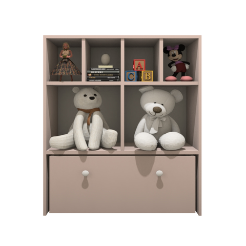 Estante Nicho Organizador de Brinquedos Infantil em Mdf Plancasa:sal Rosa