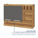 Ver imagem 6 de Armário de Cozinha Aéreo 2 Portas Nicho Adega Burguesa Premium 100% MDF Marrom/Amadeirado Freijó/Grafite