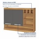 Ver imagem 4 de Armário de Cozinha Aéreo 2 Portas Nicho Adega Burguesa Premium 100% MDF Marrom/Amadeirado Freijó/Grafite