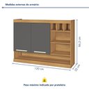 Ver mais imagens de Armário de Cozinha Aéreo 2 Portas Nicho Adega Burguesa Premium 100% MDF Marrom/Amadeirado Freijó/Grafite