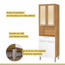 Ver imagem 4 de Paneleiro 4 Portas 1 Gaveta 1 Nicho para Forno Burguesa Premium 100% MDF Marrom/Amadeirado Freijó/Br