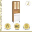 Ver imagem 3 de Paneleiro 4 Portas 1 Gaveta 1 Nicho para Forno Burguesa Premium 100% MDF Marrom/Amadeirado Freijó/Br