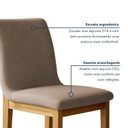 Ver imagem 7 de Conjunto Sala de Jantar 6 Lugares Retangular Tampo Vidro Base Madeira Maciça Mesa e Cadeiras Bella Marrom/Cinamomo/Off White/Linho Bege