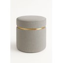 Ver imagem 2 de Puff com Cinta Dourada Superior Tecido de Linho