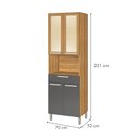Ver imagem 6 de Paneleiro 4 Portas 1 Gaveta 1 Nicho para Forno Burguesa Premium 100% MDF Marrom/Amadeirado Freijó/Gr
