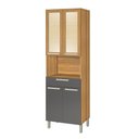 Ver imagem 7 de Paneleiro 4 Portas 1 Gaveta 1 Nicho para Forno Burguesa Premium 100% MDF Marrom/Amadeirado Freijó/Gr