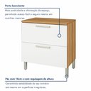 Ver imagem 3 de Balcão de Cozinha com Tampo 1 Porta 1 Gaveta Burguesa Premium 100% MDF Marrom/Amadeirado Freijó/Branco