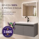 Ver imagem 3 de Gabinete Banheiro 80cm Impermeável com Cuba Cerâmica Suspenso Vicenza Brovália