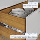 Ver mais imagens de Balcão de Cozinha com Tampo 2 Portas 3 Gavetas Burguesa Premium 100% MDF Marrom/Amadeirado Freijó/Branco