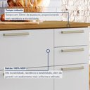 Ver imagem 4 de Balcão de Cozinha com Tampo 2 Portas 3 Gavetas Burguesa Premium 100% MDF Marrom/Amadeirado Freijó/Branco
