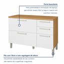 Ver imagem 3 de Balcão de Cozinha com Tampo 2 Portas 3 Gavetas Burguesa Premium 100% MDF Marrom/Amadeirado Freijó/Branco