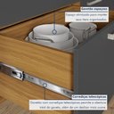 Ver mais imagens de Balcão de Cozinha com Tampo 2 Portas 3 Gavetas Burguesa Premium 100% MDF Marrom/Amadeirado Freijó/Grafite