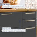 Ver imagem 4 de Balcão de Cozinha com Tampo 2 Portas 3 Gavetas Burguesa Premium 100% MDF Marrom/Amadeirado Freijó/Grafite
