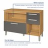Balcão De Cozinha Com Tampo 2 Portas 3 Gavetas Burguesa Premium 100% Mdf - 5