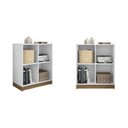 Ver imagem 2 de Conjunto Home Office com 2 Estantes para Livros 4 Nichos Cubic Caemmun