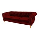 Ver imagem 2 de Dois Sofás Chesterfield Duque 3 lugares 2,30 - Suede Bordo / sala de estar, recepção, barb