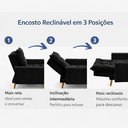 Ver imagem 4 de Kit Poltrona Reclinavel + Puff Amamentação Granada Tecido Veludo - Sofatec