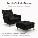 Ver mais imagens de Kit Poltrona Reclinavel + Puff Amamentação Granada Tecido Veludo - Sofatec