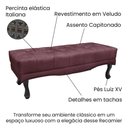 Ver imagem 4 de Recamier 1,95m com Pés Luis Xv e Capitonê em Tecido Veludo Vicenza - Lucadi Vinho