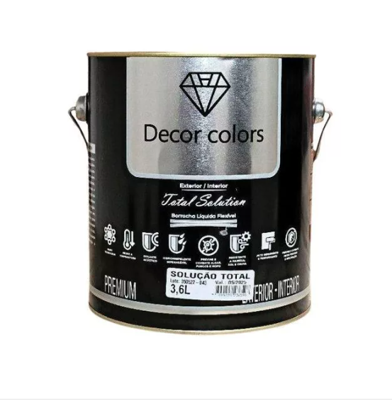 Tinta Borracha Líquida Vedação Decor Colors 3.6 Litros Cor Zeus - 3