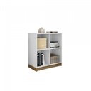 Ver imagem 2 de Conjunto Home Office com 2 Escrivaninhas de Canto e 1 Estante para Livros 4 Nichos Cubic Caemmun Branco TX, Chumbo