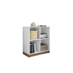 Conjunto Home Office com 2 Escrivaninhas de Canto e 1 Estante para Livros 4 Nichos Cubic Caemmun - 2 Conjunto Home Office com 2 Escrivaninhas de Canto e 1 Estante para Livros 4 Nichos Cubic Caemmun - 2