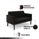 Ver imagem 3 de Poltrona Namoradeira Decorativa Isabella Pés Fixo em Madeira Preto Suede Preto G19 - Gran Belo