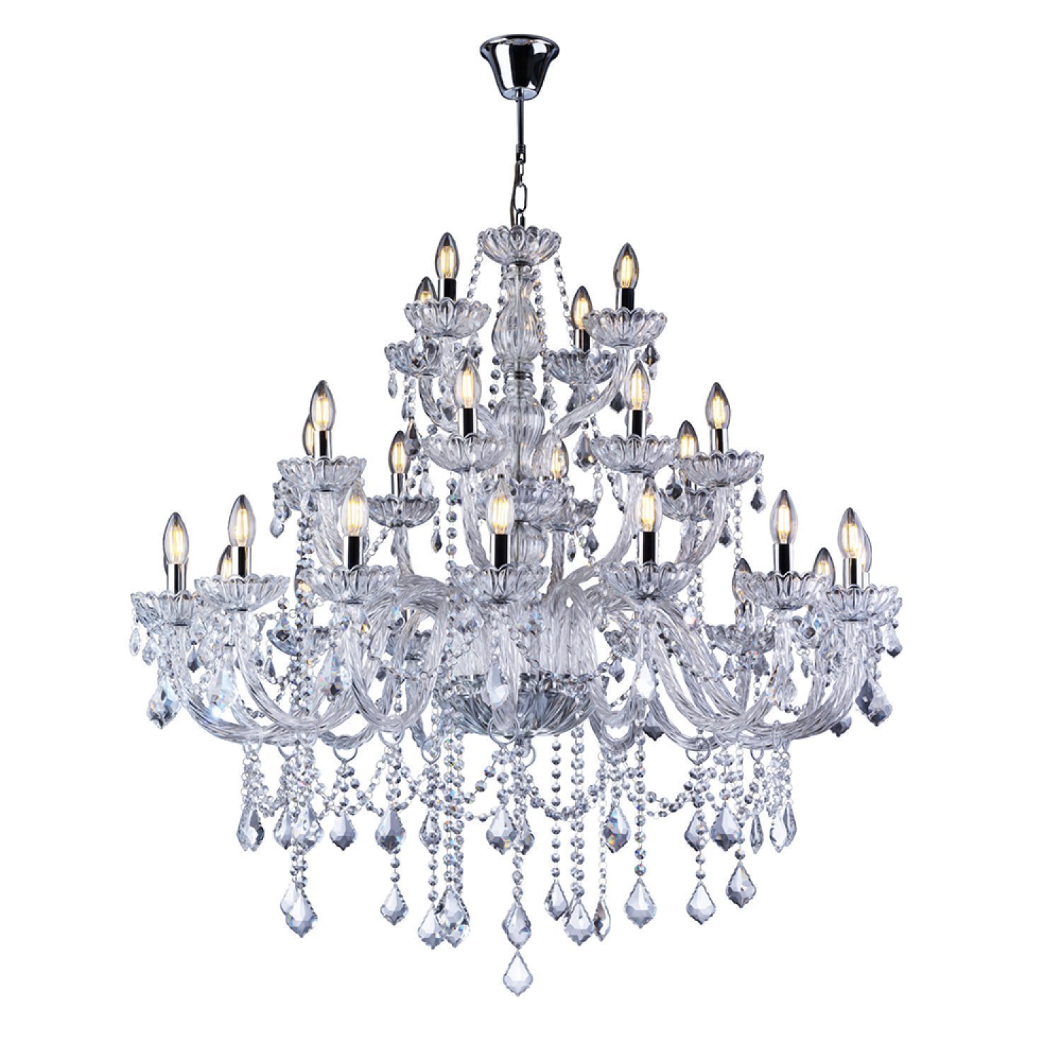 Lustre de Cristal Candelabro Maria Thereza Nice 28 Braços Startec ...