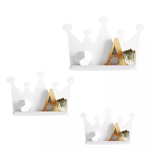 Kit Prateleiras Coroa 3 Peças - Mdf, Design Elegante e Prático para Decoração