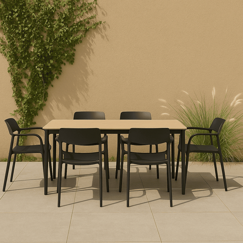 Kit 6 Cadeiras de Jantar em Polipropileno Bossa Nova Preto Empilhavel