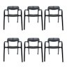 Kit 6 Cadeiras de Jantar em Polipropileno Bossa Nova Preto Empilhavel - 2