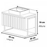 Gabinete para Banheiro com Cuba 65cm MDF Helsing  - 3