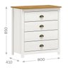 Conjunto Quarto: Guarda-roupa 4 Portas, Escrivaninha, Cômoda 4 Gavetas Topázio Branco/freijó Madeira - 5