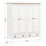 Conjunto Quarto: Guarda-roupa 4 Portas, Escrivaninha, Cômoda 4 Gavetas Topázio Branco/freijó Madeira - 2