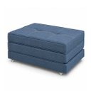 Ver imagem 1 de Puff Cama Dobravel Solteiro 90cm com Rodizios: Linho Azul