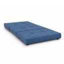 Ver imagem 2 de Puff Cama Dobravel Solteiro 90cm com Rodizios: Linho Azul
