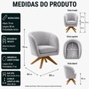Ver imagem 4 de Kit com 02 Poltronas Afrodite Base Giratória Madeira Eucalipto