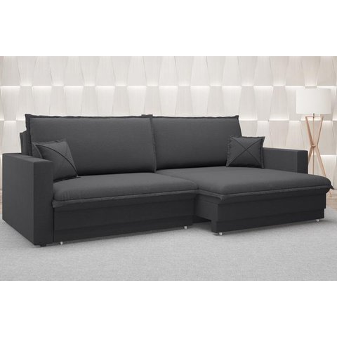 Sofá Tango 1,80m sem Caixa, Retrátil e Reclinável Linho Soft Grafite - Netsofas