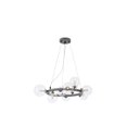 Ver imagem 1 de Pendente Redondo Preto com Globos Transparente 60cm 9g9 14602-pl