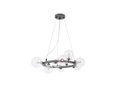Ver imagem 1 de Pendente Redondo Preto com Globos Transparente 60cm 9g9 14602-pl