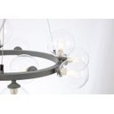 Ver imagem 2 de Pendente Redondo Preto com Globos Transparente 60cm 9g9 14602-pl
