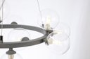 Ver imagem 2 de Pendente Redondo Preto com Globos Transparente 60cm 9g9 14602-pl