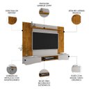 Ver imagem 3 de Painel Tv 65 Pol e Bancada Suspensa 177cm Ivai Naturalle/off B02 - Mpozenato