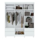 Ver imagem 3 de Guarda-roupa Casal Zeus 6 Portas 4 Gavetas Branco - Móveis Lopas